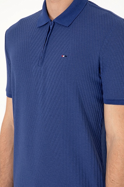 Футболка-поло трикотажная с молнией на воротнике - G081SZ0110BENDEL Футболка муж. (VR059, XS)