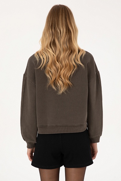 Свитшот из хлопка с нашивкой - G082SZ0820S_SIGNA Толстовка жен. (VR084, XS)