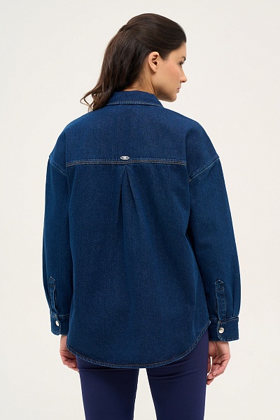 Рубашка джинсовая с прорезными нагрудными карманами - G082SZ0770MOVE-M Куртка джинс. жен. (DN0022, 42)