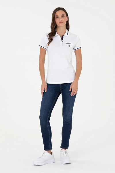 Футболка-поло с контрастной окантовкой - G082GL0110GLORIA24 Футболка жен. (VR013, L)