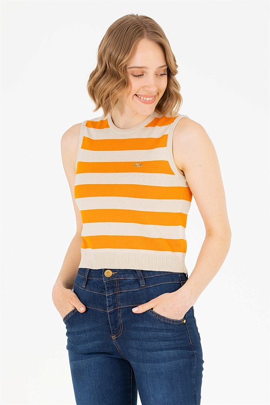 Топ трикотажный в полоску - G082SZ0TK0DORO Кофта жен. (VR051, XS)
