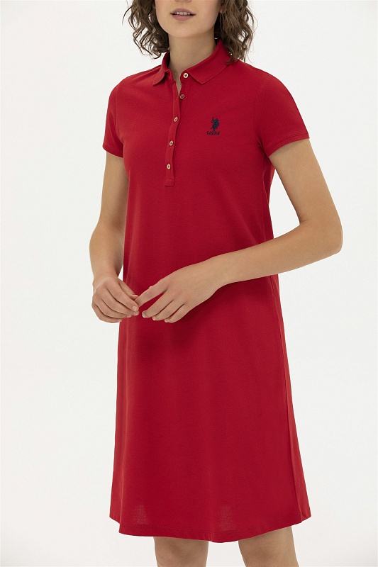Платье-поло из хлопка свободное - G082GL0750GURLIN23 Платье жен. (VR171, 2XS)