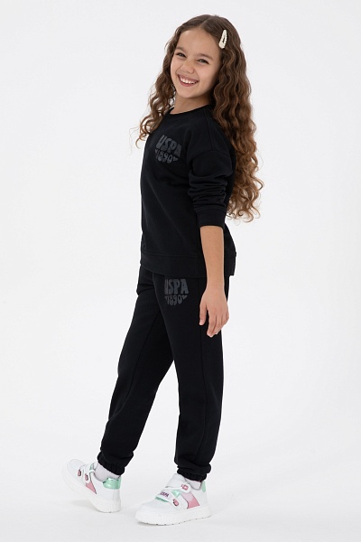 Свитшот хлопковый с принтом для девочек - G084SZ0820PU_8208 Толстовка жен. детс. (VR046, 9_10)