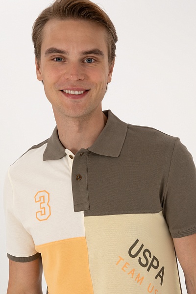 Футболка-поло из хлопка с контрастными вставками - G081SZ0110T_ILGA Футболка муж. (VR183, 2XS)