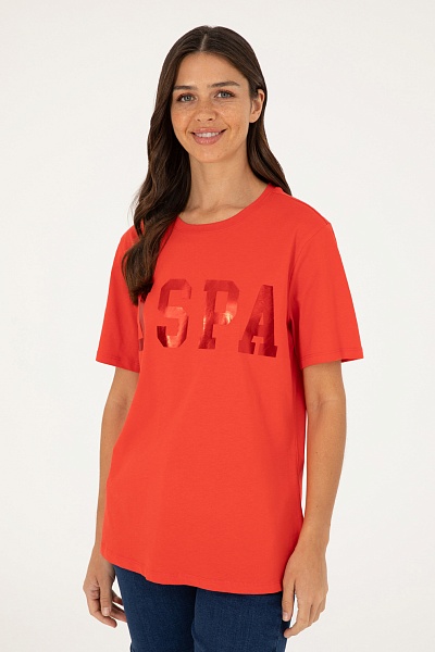 Футболка с принтом свободная - G082SZ0110SEANIY24 Футболка жен. (VR030, L)