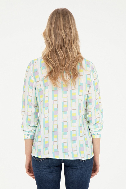 Рубашка из смесового хлопка с принтом свободная - G082SZ0040VALENTIN Сорочка жен. (VR090, 38)