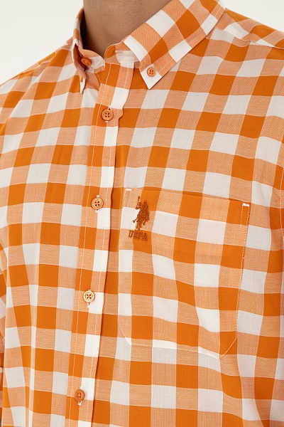 Рубашка из хлопка в клетку прямая - G081GL0040SOLDI Сорочка муж. (VR031, XL)