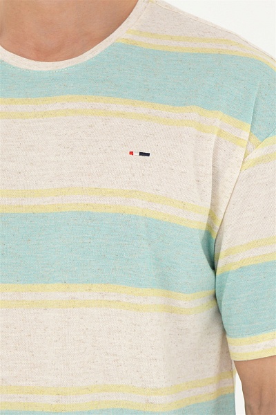 Футболка оверсайз в полоску - G081SZ0110AFKA Футболка муж. (VR090, XL)