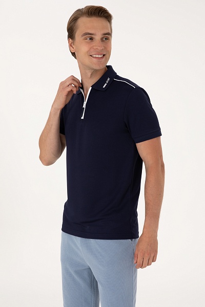 Футболка-поло молнией на воротнике - G081SZ0110S_PENCO Футболка муж. (VR033, XL)