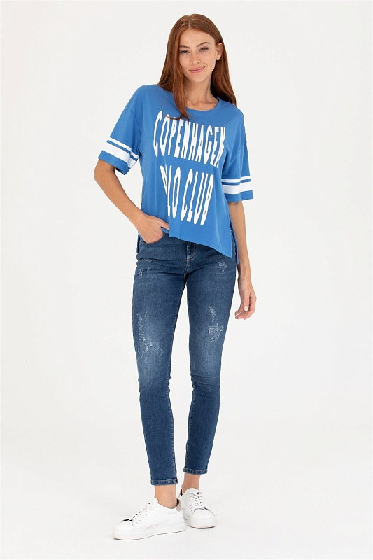 Футболка из модала с надписью - G082SZ0110MAK-S Футболка жен. (VR045, XL)