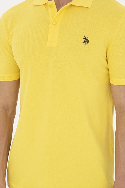 Футболка-поло из хлопка U.S. Polo Assn., цвет - желтый