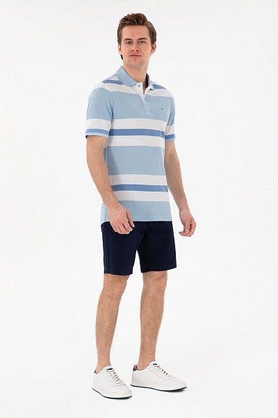 Футболка-поло в полоску - G081SZ0110RALTU Футболка муж. (VR003, 4XL)