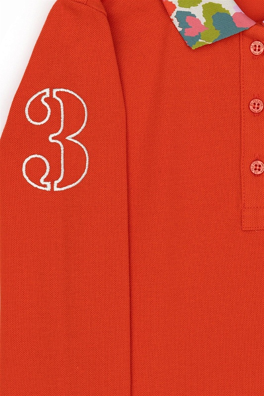 Поло с длинным рукавом и контрастным воротником для девочек - G084SZ0820SD01-SK023 Толстовка жен. детс. (VR181, 5_6)