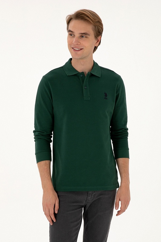 Поло с длинным рукавом из хлопка - G081SZ0820TP01SK025 Толстовка муж. (VR079, XS)