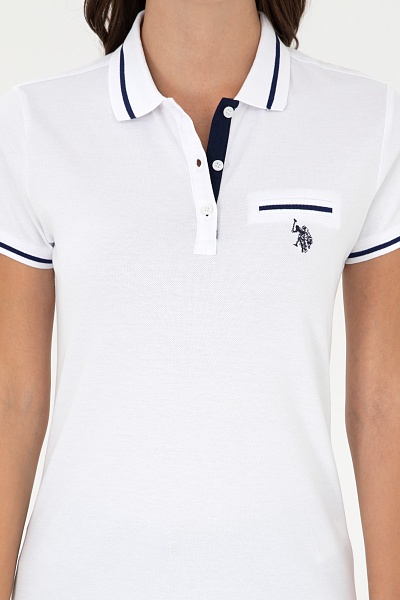 Футболка-поло с контрастной окантовкой - G082GL0110GLORIA24 Футболка жен. (VR013, L)