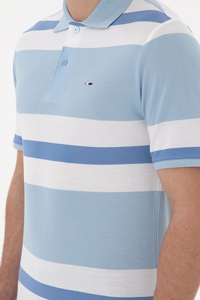 Футболка-поло в полоску - G081SZ0110RALTU Футболка муж. (VR003, 4XL)