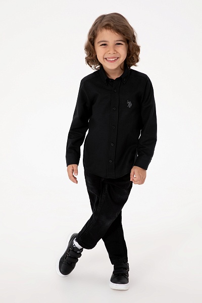 Рубашка хлопковая для мальчиков - G083SZ0040E_METOKIDS25K Сорочка муж. детс. (VR046, 13_14)