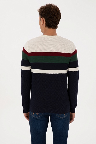 Джемпер из хлопка в полоску - G081SZ0TK0CRUS025K Кофта муж. (VR033, XL)