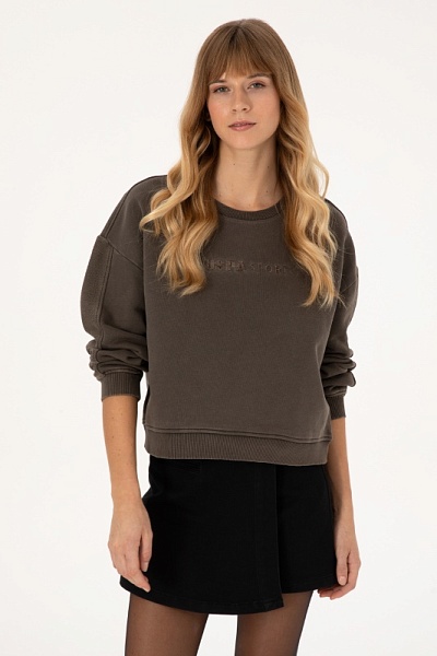 Свитшот из хлопка с нашивкой - G082SZ0820S_SIGNA Толстовка жен. (VR084, XS)