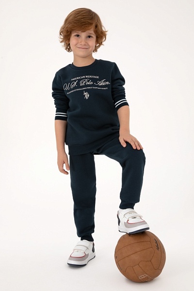 Свитшот и спортивные брюки хлопковые для мальчиков - G083SZ0HF0US2225 Костюм дом. муж. детс. (VR033, 12_13)