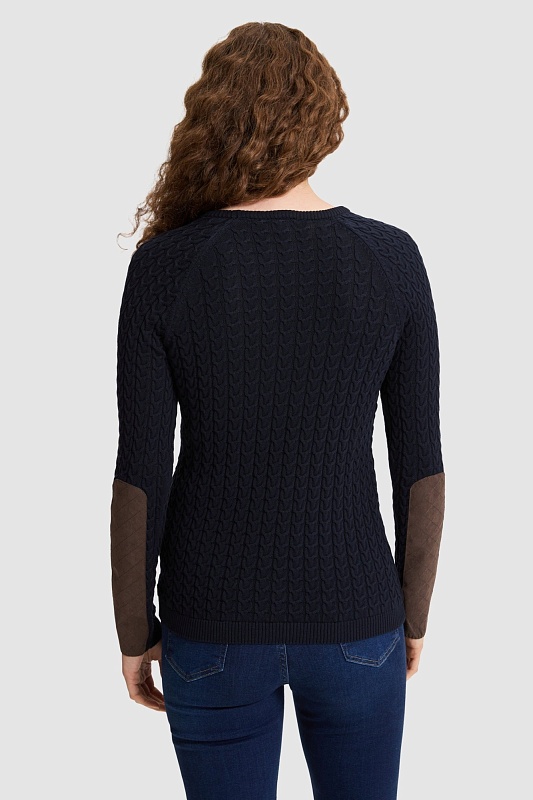 Джемпер из хлопка с узором косы - G082SZ0TK0MERY26K Кофта жен. (VR033, XS)