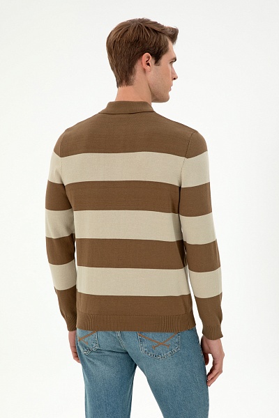 Поло с длинным рукавом трикотажное из хлопка - G081SZ0TK0MUZI_E Кофта муж. (VR027, XS)