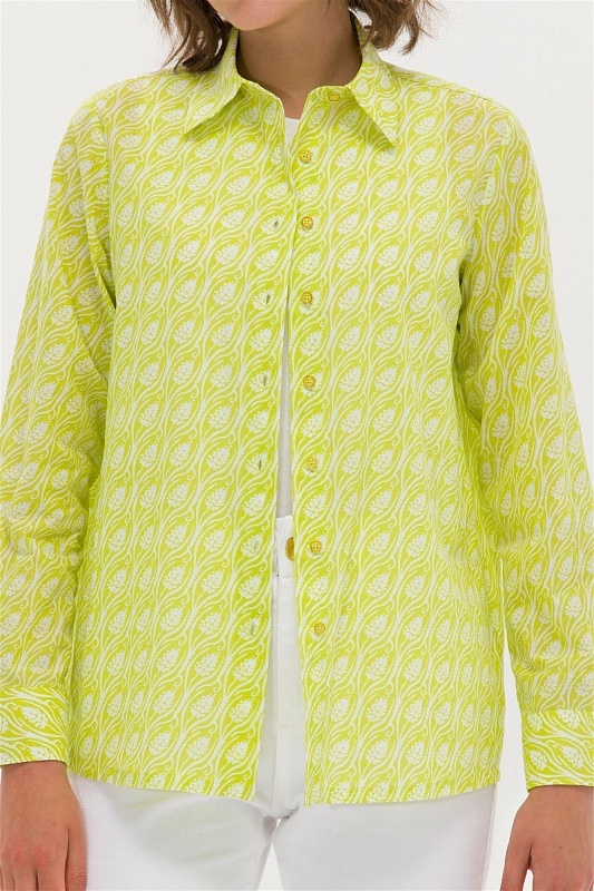 Рубашка из хлопка с принтом прямая - G082SZ0040CRISTATA Сорочка жен. (VR168, 38)