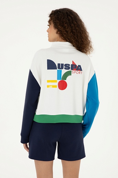 Толстовка с воротником на молнии и карманом - G082SZ0820PELUN_S Толстовка жен. (VR013, L)