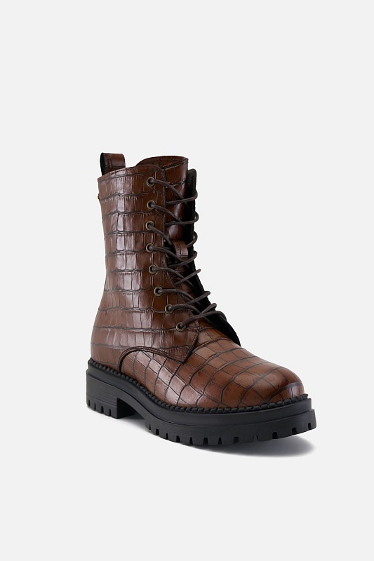 Ботинки кожаные на шнурках и молнии - S082SZ0330K24KEYNES Обувь жен. (VR099, 40)