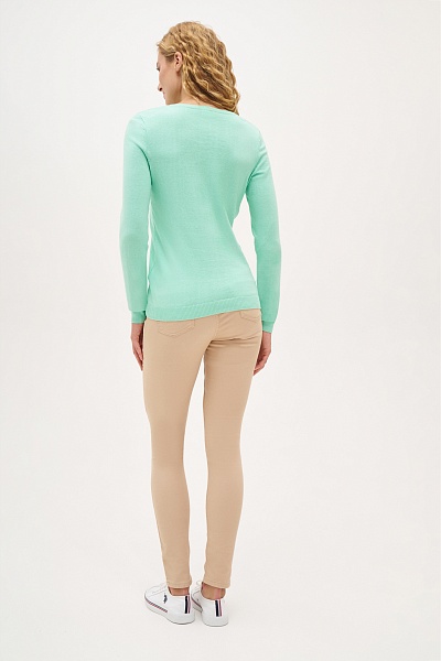 Пуловер из хлопка приталенный - G082SZ0TK0TD0224K_R Кофта жен. (VR090, XS)