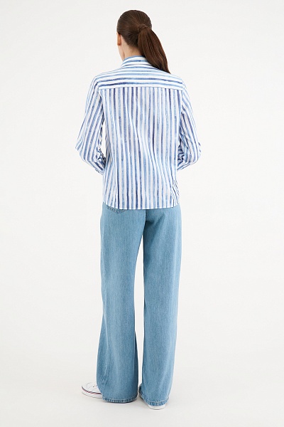Рубашка из хлопка в полоску прямая - G082SZ0040BUCCI Сорочка жен. (VR028, 38)