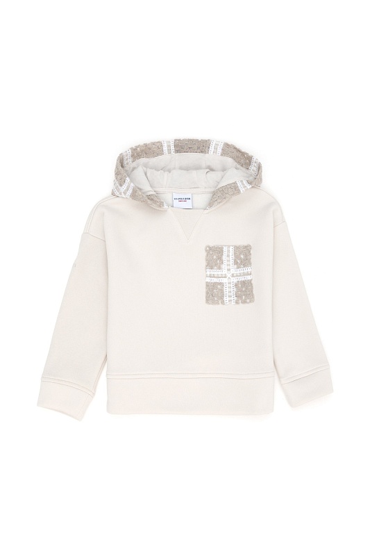 Худи с ажурными деталями для девочек - G084SZ0820NASITKIDS Толстовка жен. детс. (VR049, 6_7)