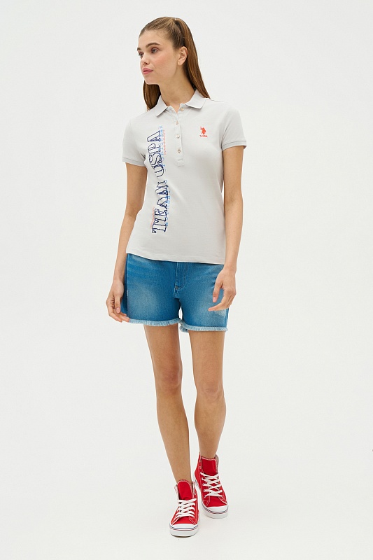 Футболка-поло из хлопка с принтом - G082SZ0110FESYA-R Футболка жен. (VR001, XS)