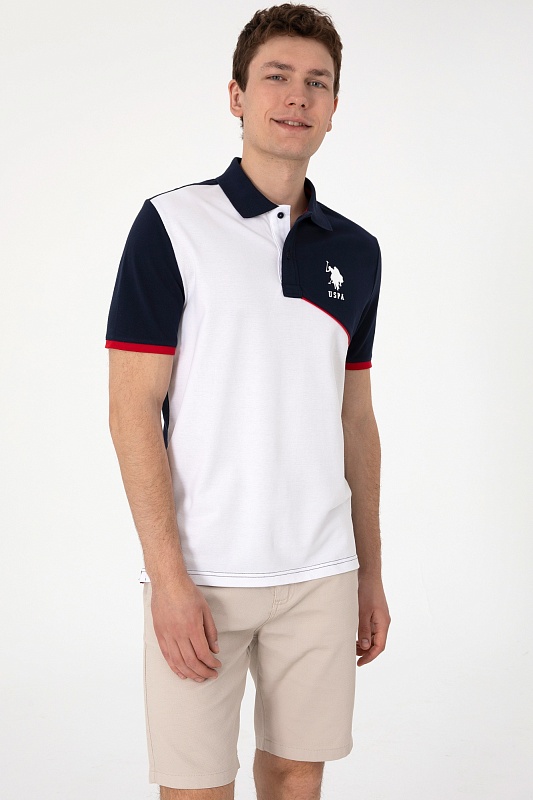 Футболка-поло из хлопка с контрастным дизайном - G081SZ0110T_GENZA135 Футболка муж. (VR033, S)
