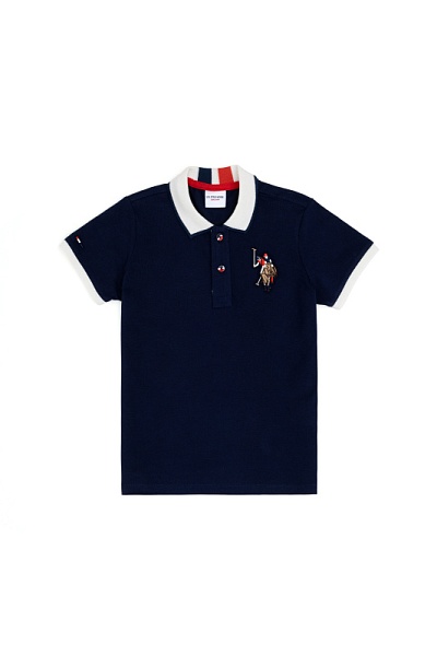 Футболка-поло из хлопка с контрастными деталями для мальчиков - G083SZ0110SD01KIDSIY024 Футболка муж. детс. (VR033, 12_13)
