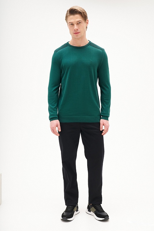 Джемпер из хлопка с рельефными деталями на плечах - G081SZ0TK0ART_TD01_BSK25 Кофта муж. (VR079, XS)