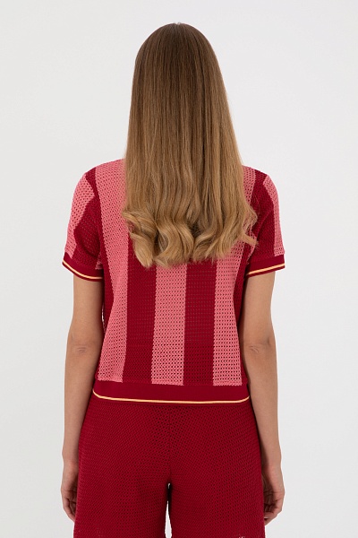 Футболка-поло в стиле кроше - G082SZ0110SUSAN Футболка жен. (VR223, L)