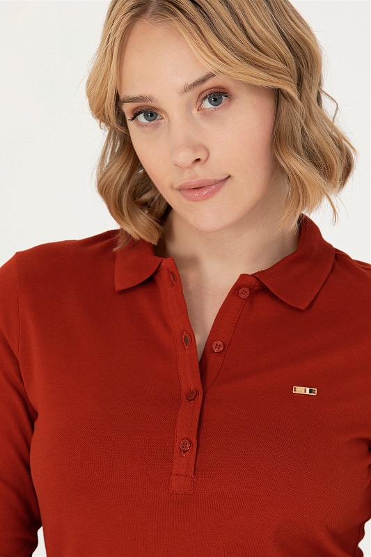 Поло с длинным рукавом из хлопка - G082SZ0820TPG23K-E Толстовка жен. (VR031, XS)