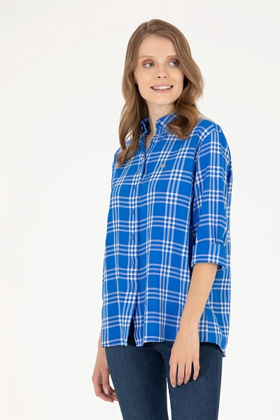 Рубашка с вискозой в клетку прямая - G082SZ0040TALLOT Сорочка жен. (VR045, 40)
