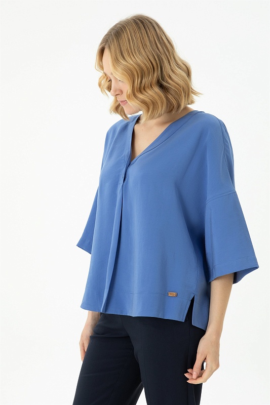 Блузка из модала c рукавом 3/4 свободная - G082SZ0040RC_FALAMUS Сорочка жен. (VR045, 38)