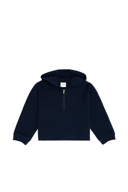 Худи из хлопка с молнией на воротнике для девочек - G084SZ0820NEGRO-E Толстовка жен. детс. (VR033, 5_6)