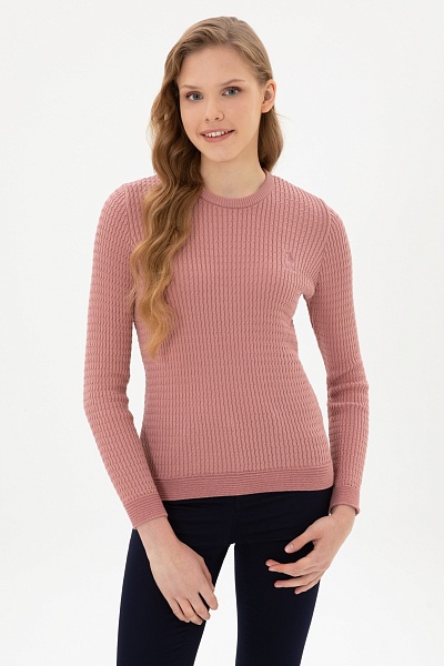 Джемпер из хлопка с косами приталенный - G082SZ0TK0KARLA_BSK25 Кофта жен. (VR221, S)