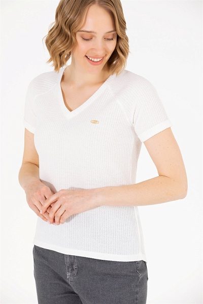 Футболка с V-образным вырезом - G082SZ0110MASHA Футболка жен. (VR019, 2XS)