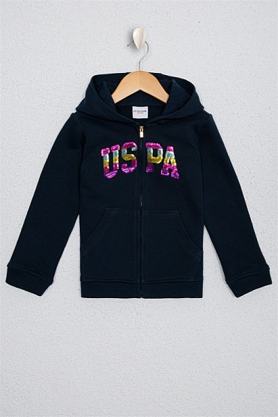 Толстовка с нашивкой из пайеток для девочек - G084SZ0820RW01-SK020 Толстовка жен. детс. (VR033, 6_7)