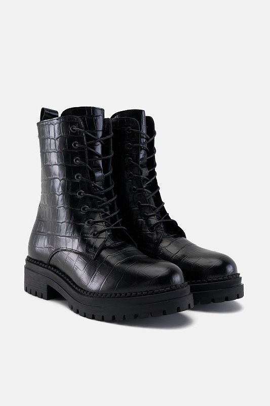 Ботинки кожаные на шнурках и молнии - S082SZ0330K24KEYNES Обувь жен. (VR046, 38)