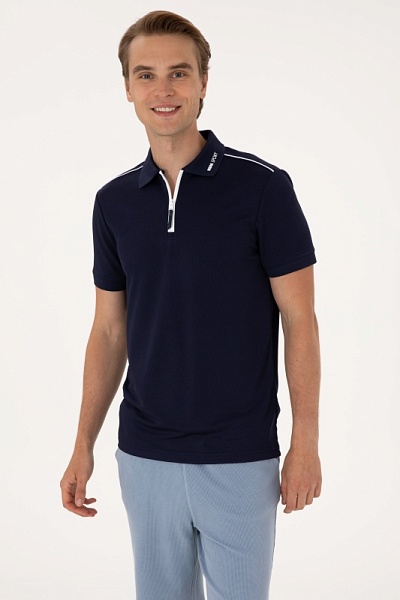 Футболка-поло молнией на воротнике - G081SZ0110S_PENCO Футболка муж. (VR033, XL)