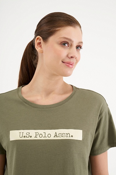 Футболка из хлопка с блестящим принтом - G082GL0110ART_GEORGI Футболка жен. (VR111, L)