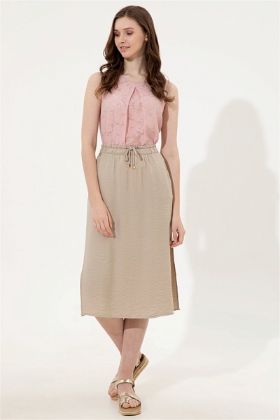 Юбка миди из вискозы на кулиске - 