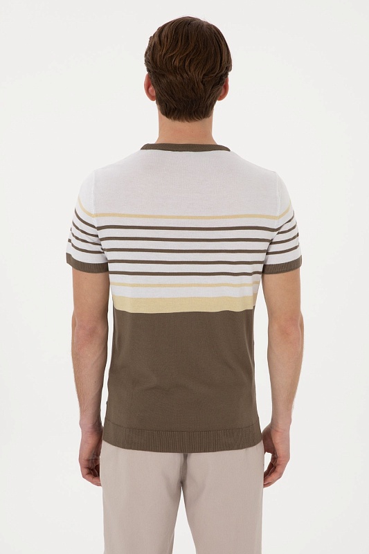 Футболка из смесового хлопка в полоску - G081SZ0TK0BRUNA Кофта муж. (VR052, XL)