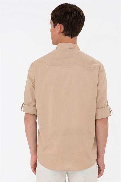 Рубашка хлопковая с добавлением льна прямая - G081SZ0040ENZO021Y Сорочка муж. (VR085, S)